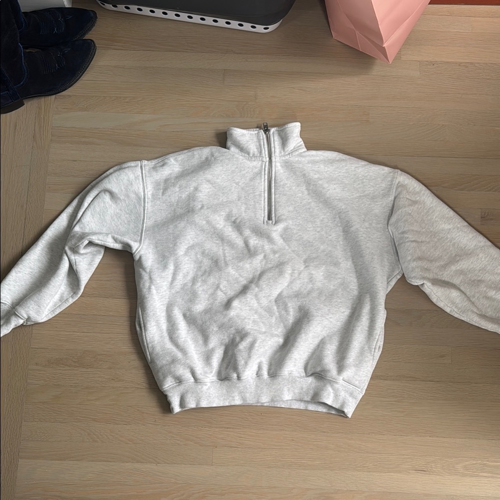 Men's Gray Half-Zip Sweater